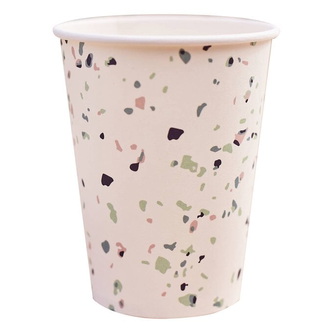 Ginger Ray Terrazzo Print Paper Cups 8 Pack image number 1