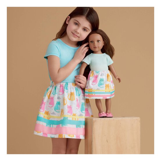 Simplicity Children&rsquo;s and Dolls' Skirts Sewing Pattern S8961 (7-14) image number 3