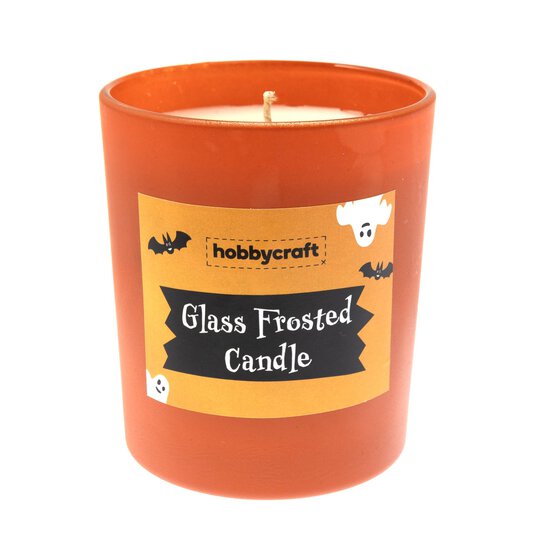 Orange Glass Frosted Candle  image number 3