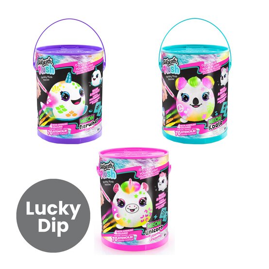 Assorted Airbrush Squishy Plush Neon image number 1