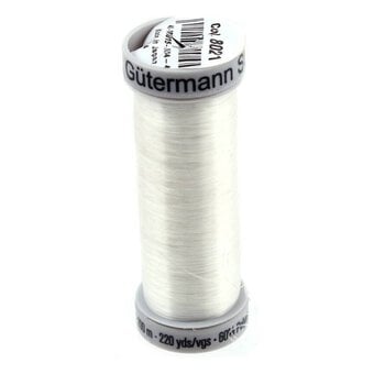 Gutermann White Metallic Sliver Embroidery Thread 200m (8021)