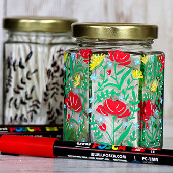 How to Decorate Glass Jars Using POSCA Pens