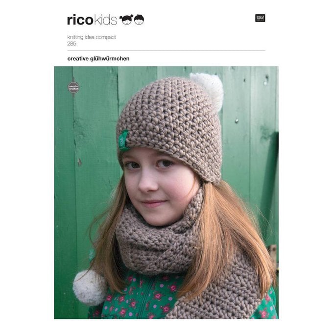 Rico Creative Glow Worm Crochet Hats and Scarves Digital Pattern 285 image number 1