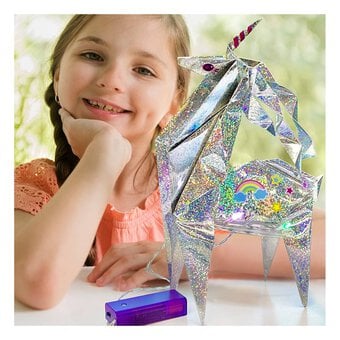 KidzMaker Holographic Light-Up Origami Unicorn