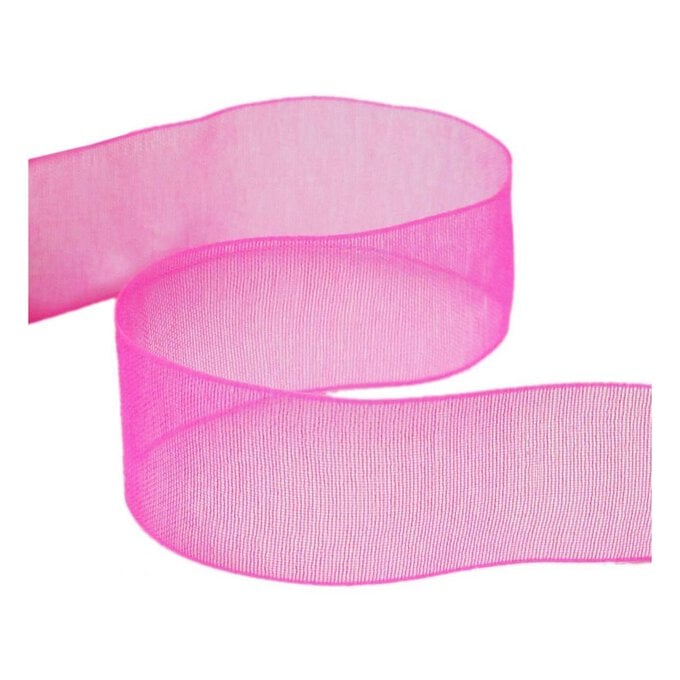 Hot Pink Organdie Ribbon 20mm x 5m image number 1