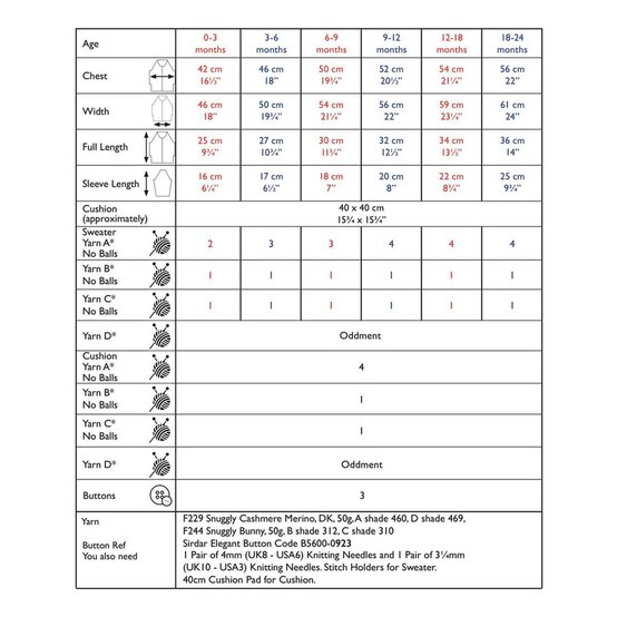 Sirdar Snuggly Bear Sweater and Cushion Pattern 5372 image number 2