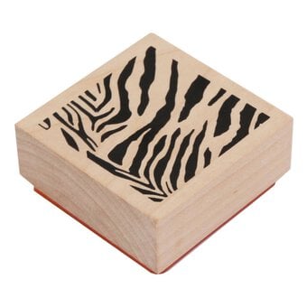 Zebra Pattern Wooden Stamp 5cm x 5cm image number 2