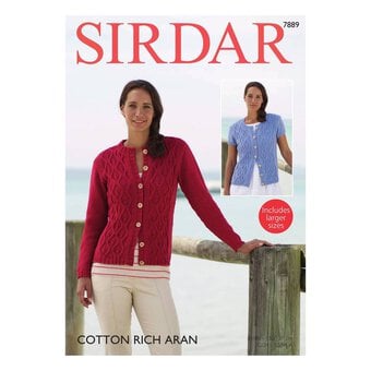 Sirdar Cotton Rich Aran Cardigans Digital Pattern 7889