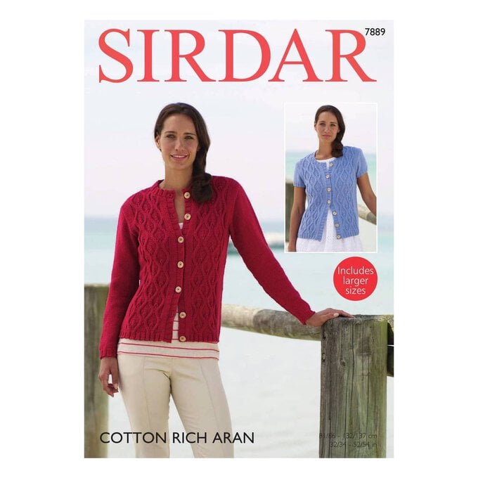 Sirdar Cotton Rich Aran Cardigans Digital Pattern 7889 image number 1