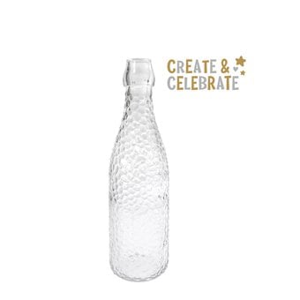 Create & Celebrate Hammered Effect Glass Bottle 500ml