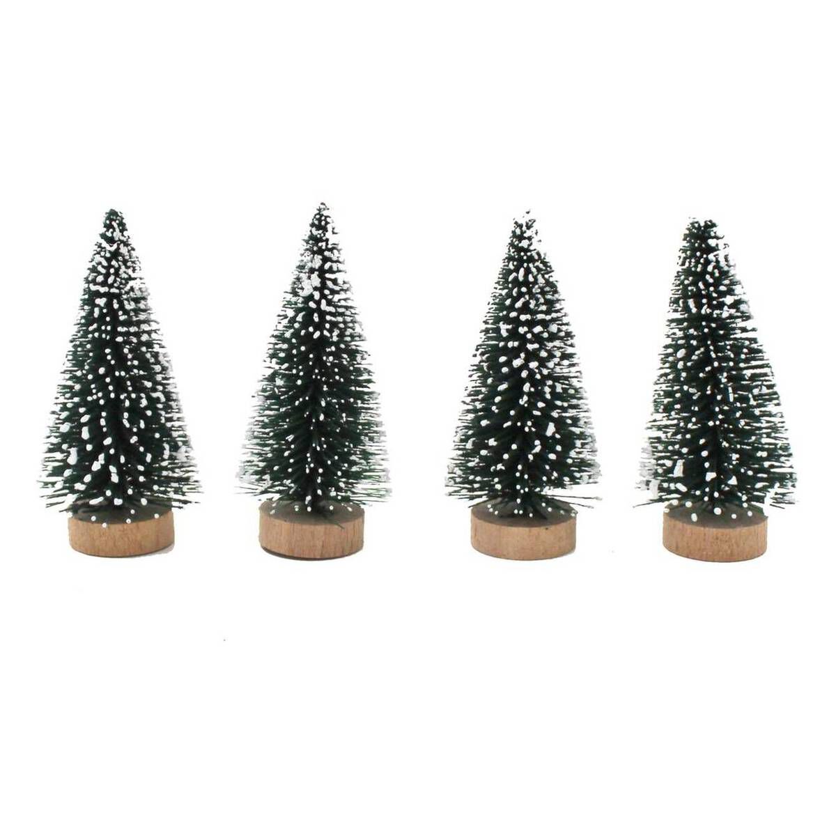 Frosted Green Bottle Brush Christmas Tree 4 Pack Hobbycraft