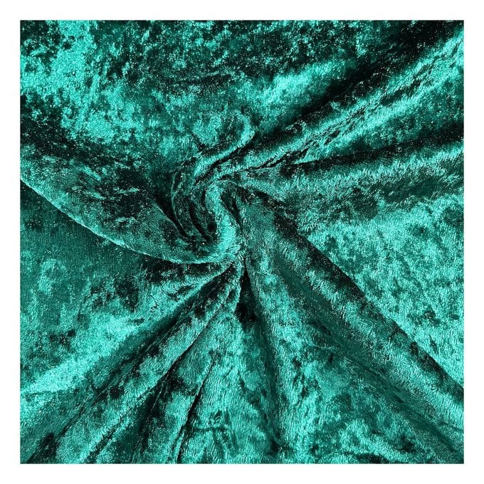 Bottle Green Crushed Velour Fabric by the Metre image number 1