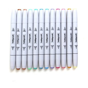 Pastel Dual Tip Graphic Markers 12 Pack