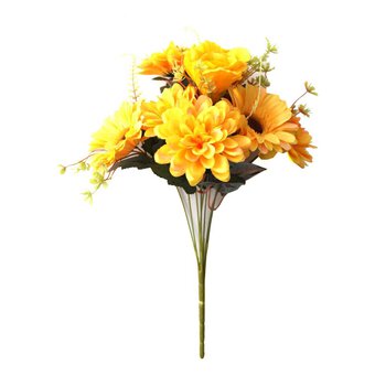 Yellow Dahlia Gerbera Bouquet 43cm