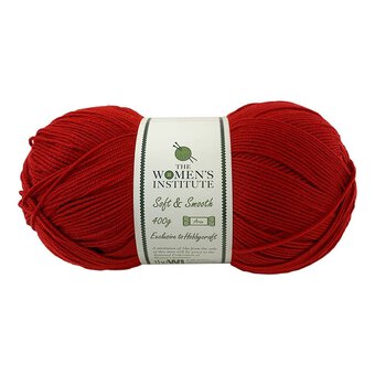 Women's Institute Deep Red Soft and Smooth Aran Yarn 400g