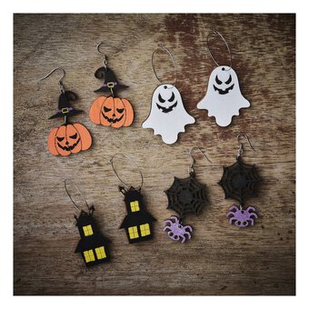 Make Your Own Halloween Earrings Wooden Jewellery Kit 4 Pack