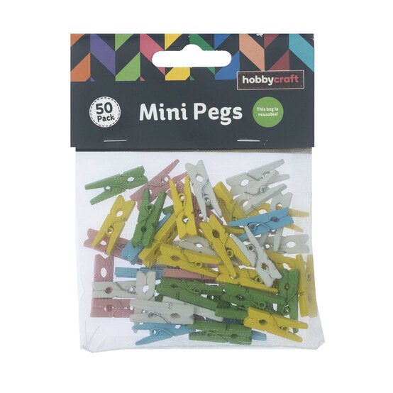 Mini Pastel Wooden Pegs 50 Pack image number 4