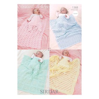 Sirdar Snuggly 4 Ply Blankets Pattern 1368