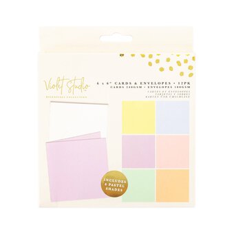 Violet Studio Pastel Card Blanks 6 x 6 Inches 12 Pack