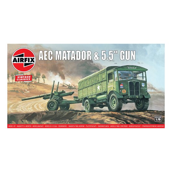 Airfix AEC Matador and Gun Model Kit 1:76 image number 1