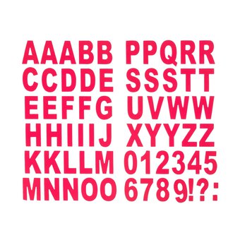 Pink Neon Chipboard Alphabet Stickers 
