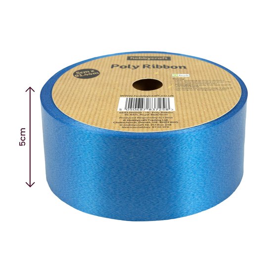 Royal Blue Poly Ribbon 5cm x 91m image number 4