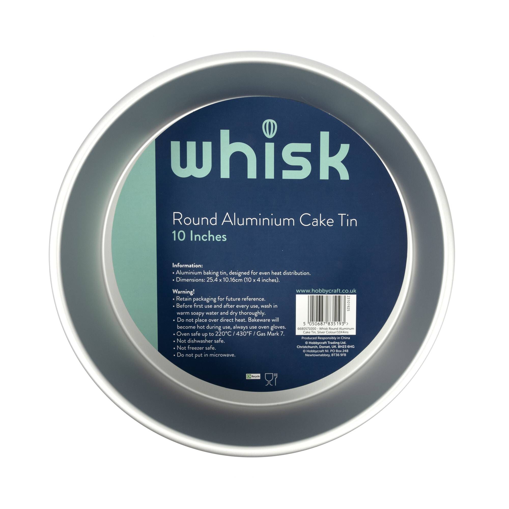 Whisk Round Aluminium Cake Tin 10 x 4 Inches Hobbycraft