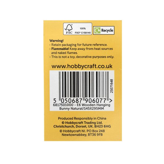 Hanging Wooden Bunny Decoration 30cm image number 5