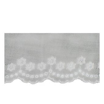 White 40mm Cotton Broderie Trim by the Metre