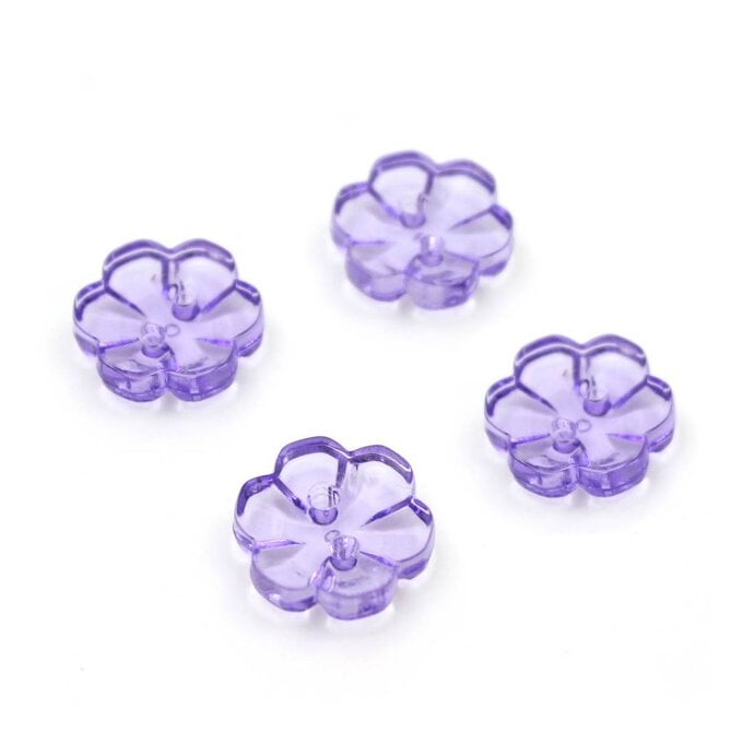 Hemline Lavender Novelty Flower Button 4 Pack image number 1