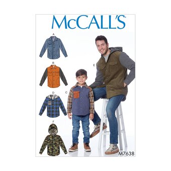 McCall's Boys' Jacket  Sewing Pattern M7638 (BOYS 3-8)