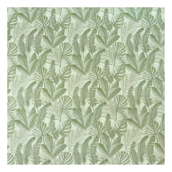 Sage Green Paradise Leaves Cotton Fabric by the Metre image number 2