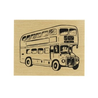 Double Decker Bus Wooden Stamp 6cm x 5cm image number 4