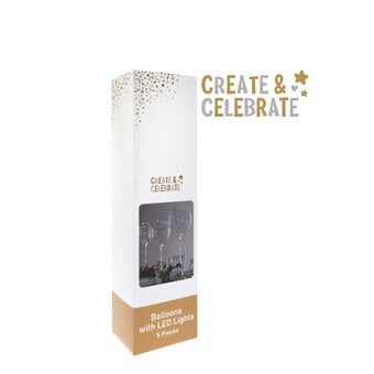 Create & Celebrate Balloons with LED Lights 5 Pack 