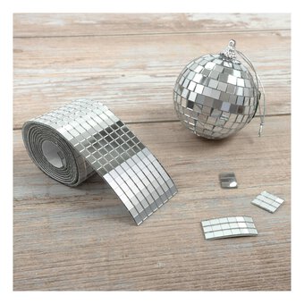 Silver Mosaic Mirror Roll 1m 