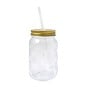 Sunflower Glass Drinking Jar with a Straw image number 1