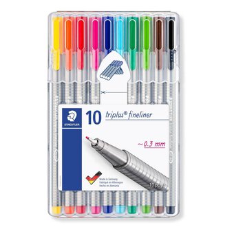 Staedtler Triplus Colour Fineliner Pens 10 Pack