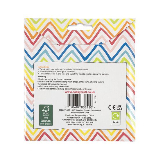 Rainbow Faces Wooden Threading Kit image number 5
