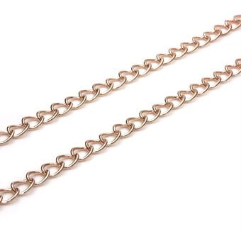 Beads Unlimited Rose Gold Plated Heavy Curb Chain 4.5mm x 1m