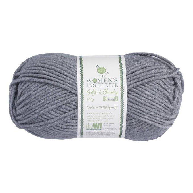 Women’s Institute Grey Soft and Chunky Yarn 100g