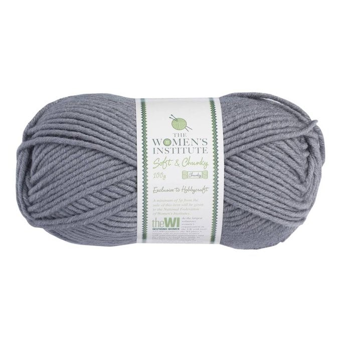 Women’s Institute Grey Soft and Chunky Yarn 100g image number 1