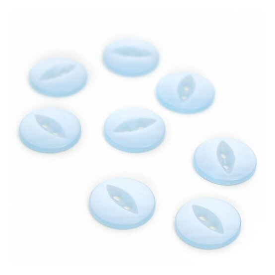 Hemline  Baby Blue Basic Fish Eye Button 8 Pack image number 1