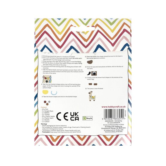 Llama Felt Sewing Kit image number 5