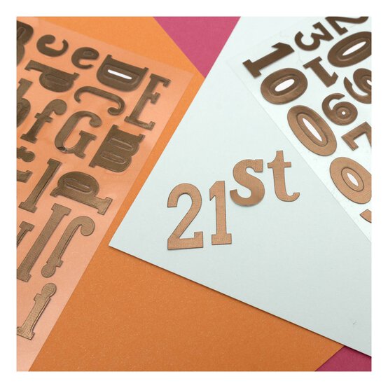 Bronze Metallic Alphabet Stickers 100 Pieces  image number 2