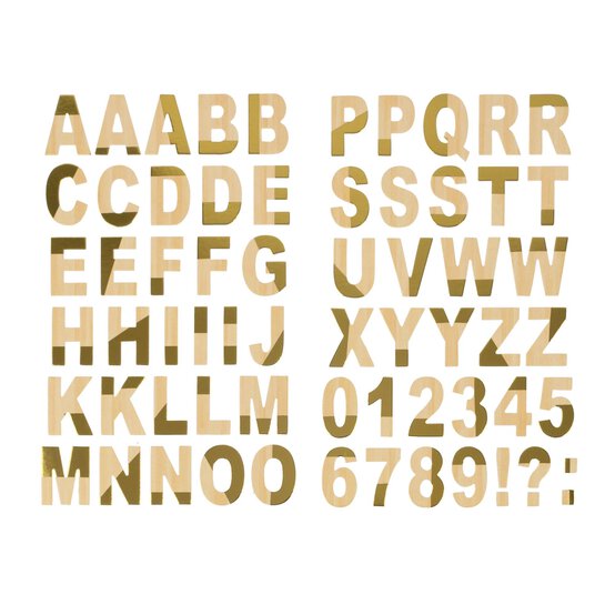 Wooden Chipboard Alphabet Stickers image number 1