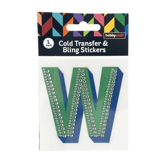 Cold Transfer and Bling Letter W Sticker Set