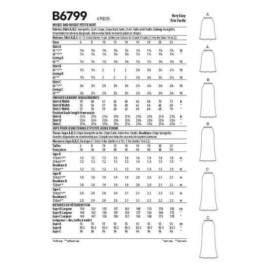 Butterick Petite Skirt Sewing Pattern B6799 (6-14) image number 2