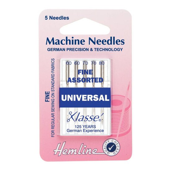 Hemline Assorted Fine Machine Needle 5 Pack image number 1
