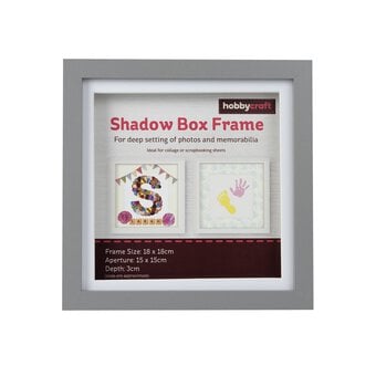 Grey Shadow Box Frame 18cm x 18cm
