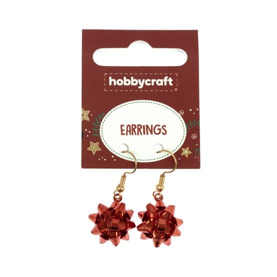 Red Bow Novelty Earrings image number 3